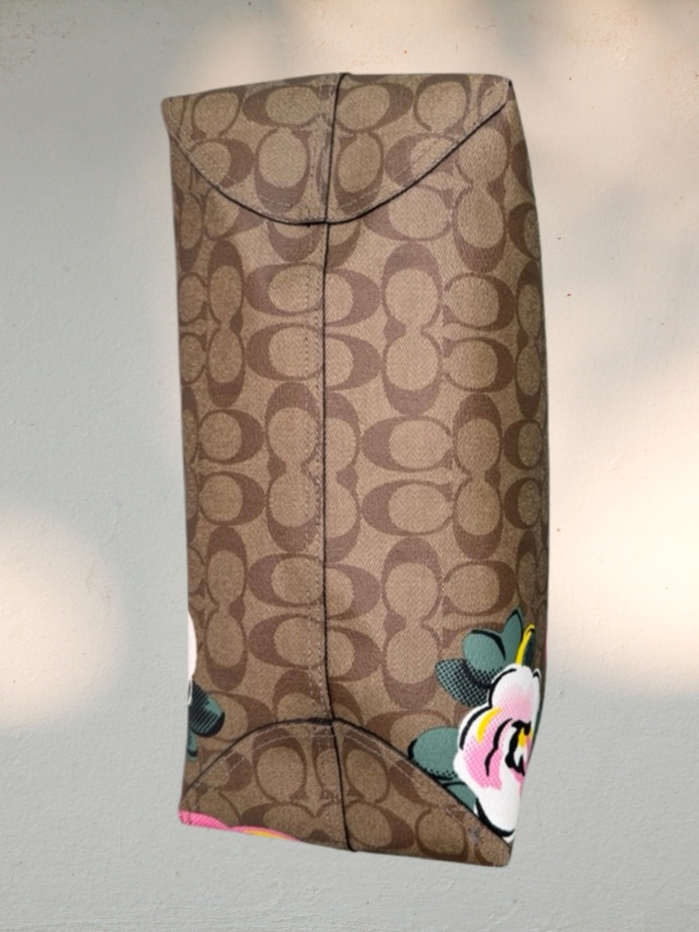 Coach City Tote in Signature Canvas with Vintage Rose Floral Print - Picture 8 of 13